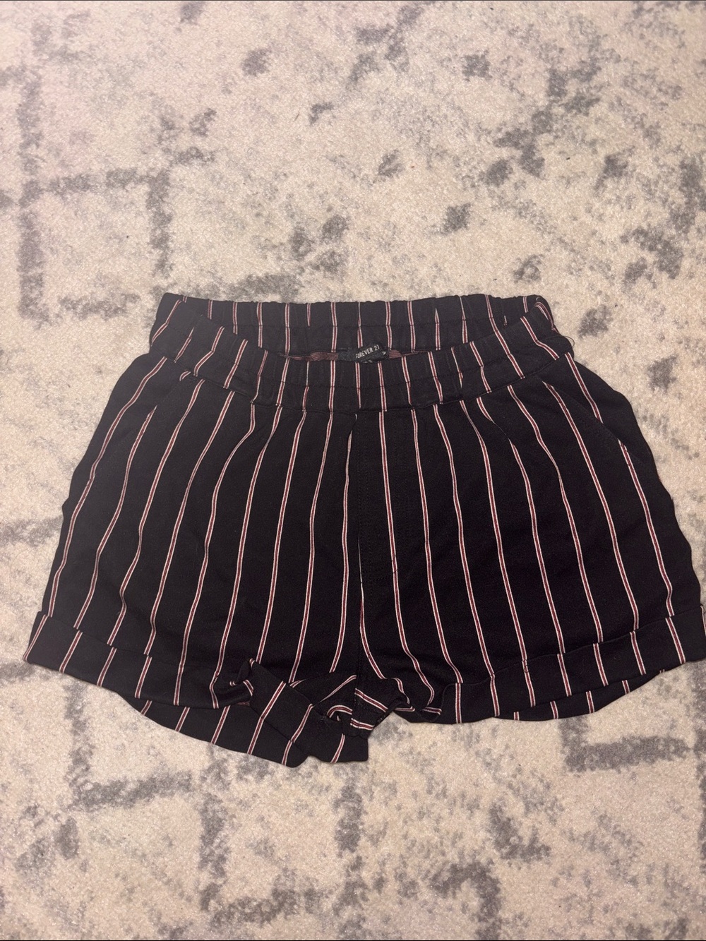 Forever 21 Black Shorts with Pink Pinstripes